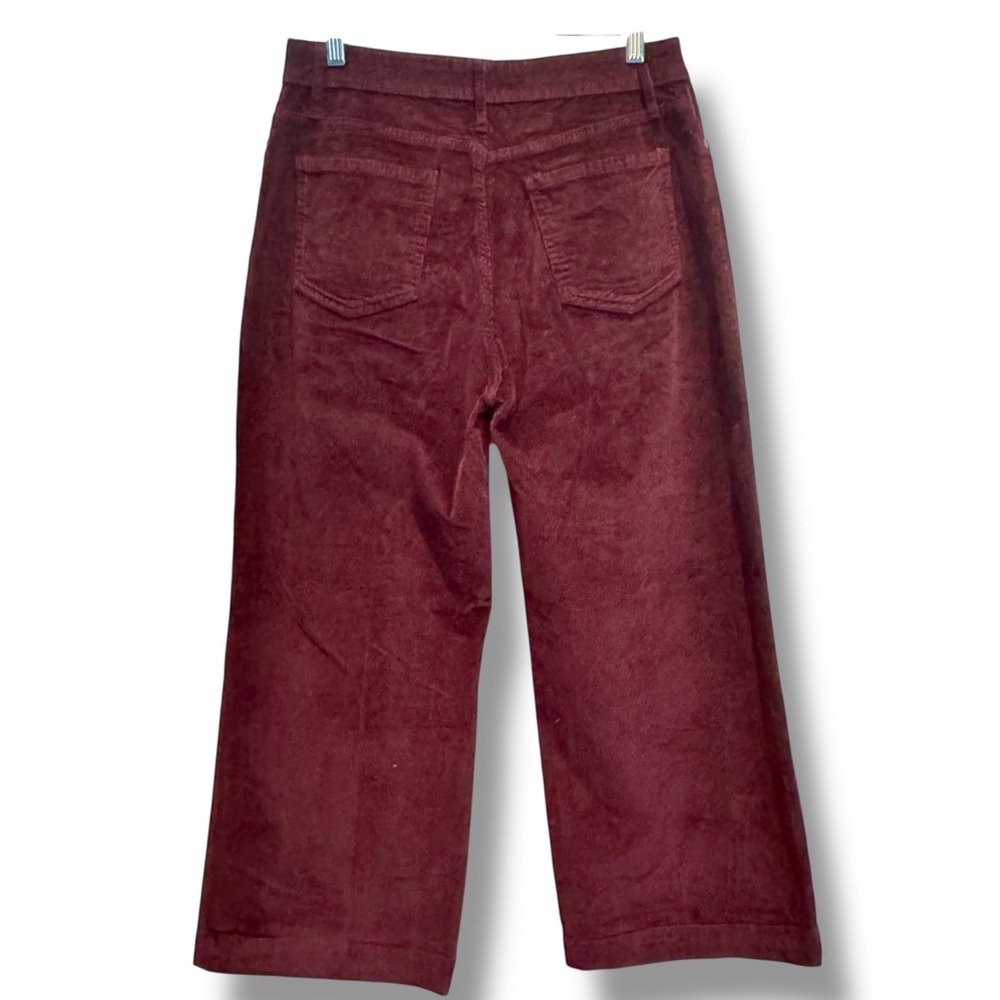 Time and Tru Size 10 High Rise Burgundy Brick Button Up Wide Leg Corduroy Pants - Picture 4 of 10